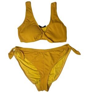 NWT Soncy Sunny Days Two Piece Swimsuit Bikini Mustard Size 12